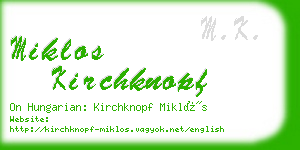 miklos kirchknopf business card